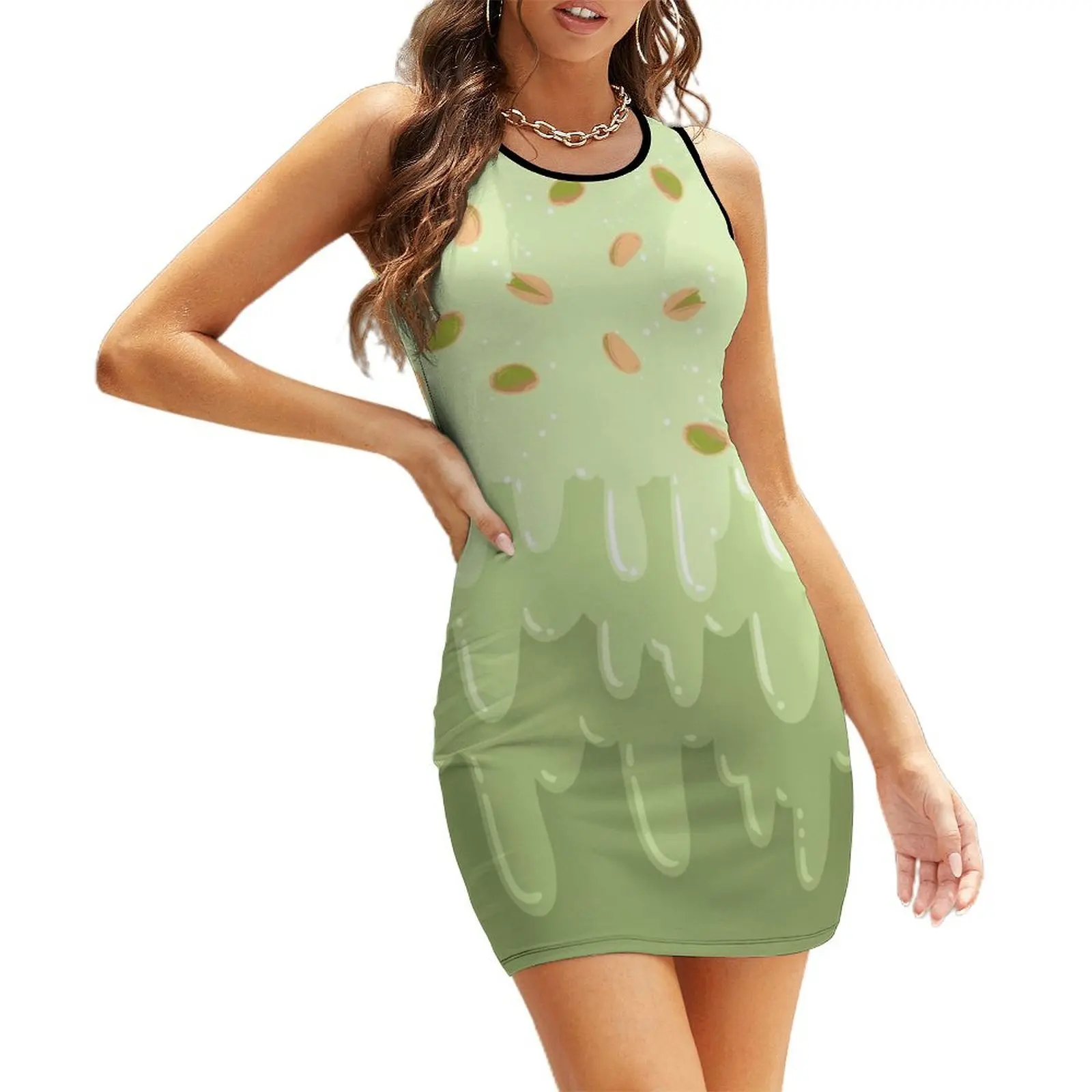 

Pistachio Sleeveless Sundress cute dress evening dresses luxury 2025 Clothing female evening dress ladies