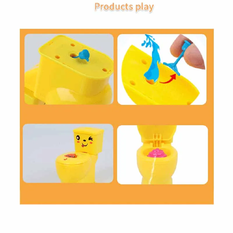 Simulation Toilet Shooting Water Toys Novelty Shooting Water Toilet Toy Props April Fool\'s Day Prank Toilet Funny Gadget Toys