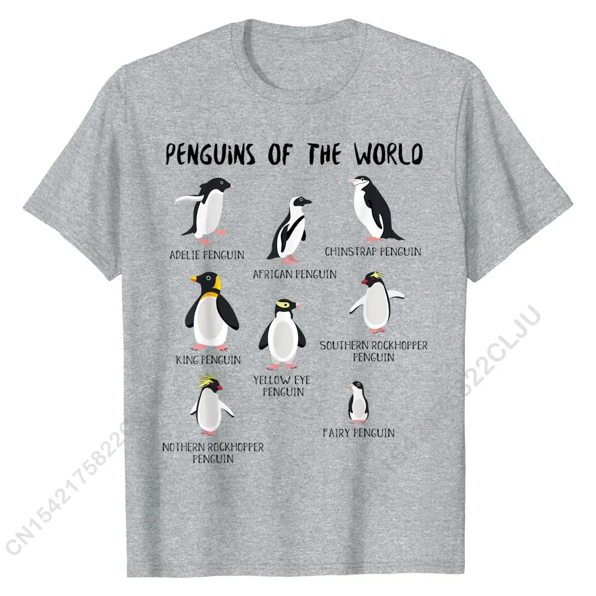 8 Rarest Penguins Of The World - Funny Animals Cute Penguin T-Shirt T Shirts Comics Oversized Men Tees Comics Cotton