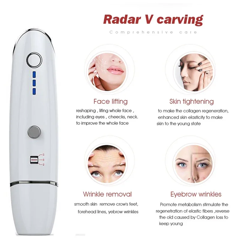 4MHz RF Hifu آلة شد الوجه الذقن المزدوجة إزالة الجبين الرقبة طيات التجاعيد أكياس العين الجلد إحياء الكولاجين تشديد V-الوجه #2