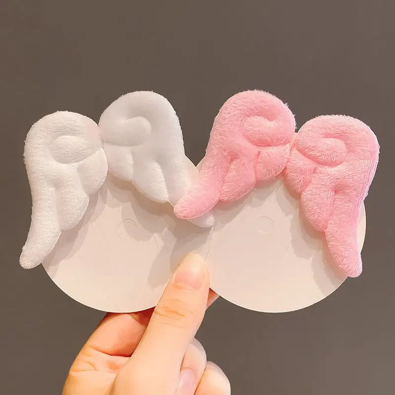 1pair Sweet Angel Wing Plush Hair Clips Girl Bangs Cute Hairpin Simple Hairclip Ornament Fashion Hair Accessories Side Clip