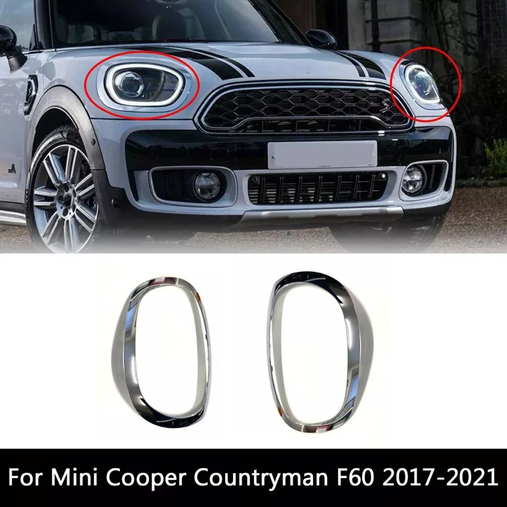 For 2017-2019 BMW MINI F60 Cooper Countryman Headlight Ring Bezel Trim Surround Cover Left Right 51137388117 51137388118