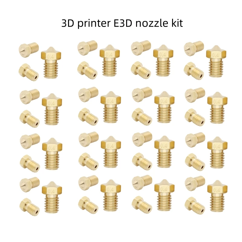 1pcs M6 Threaded Nozzle All Metal 0.2/0.3/0.4/0.5mm For 1.75 Filament E-3-D V5 Anycubic I3 Mega Kobra Hotend Extruder