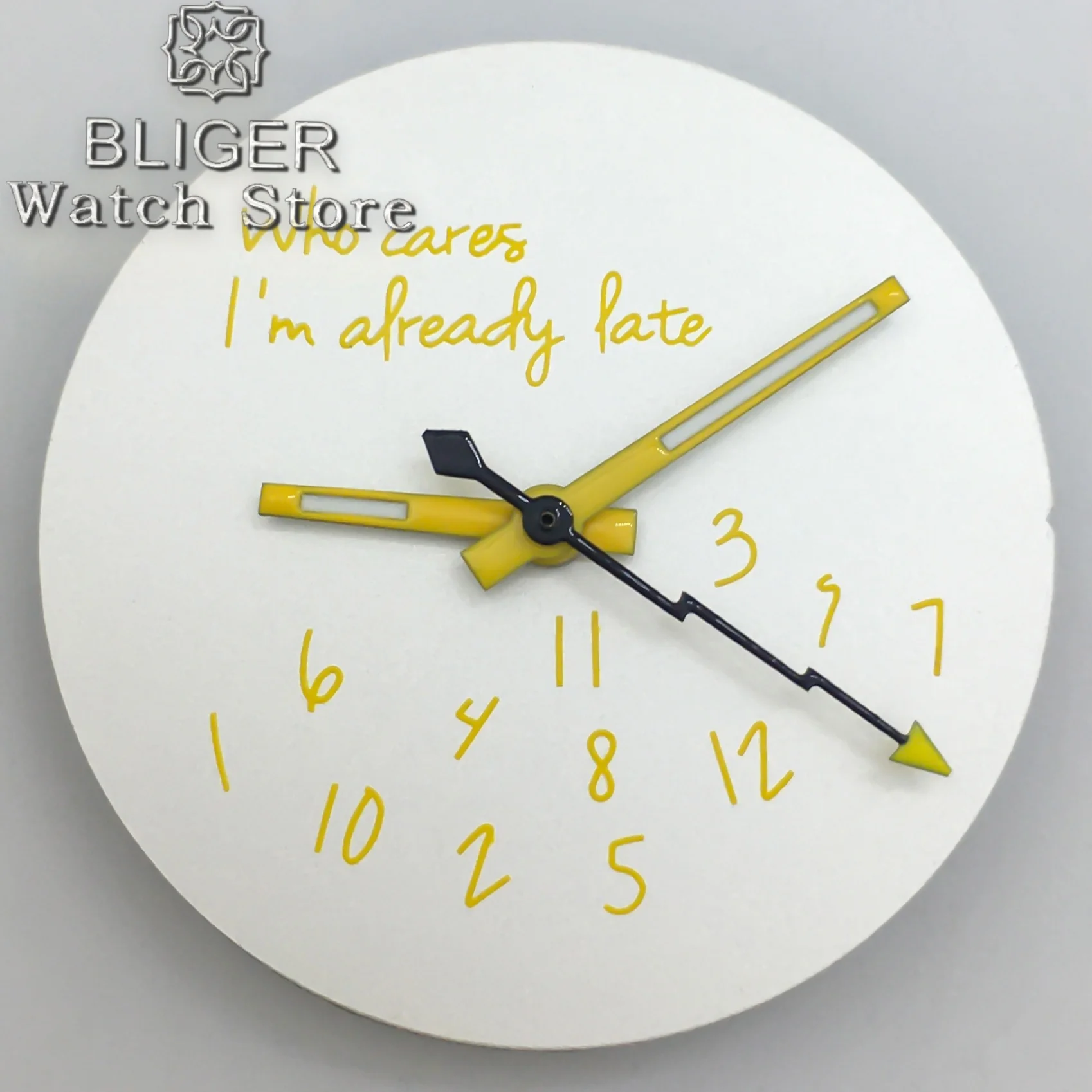 BLIGER High Quality C3 Green luminous Hands and Watch Dial Set 29mm DIY Watch Faces Fit NH34 NH35 36 ETA2824 36 PT5000 Movement