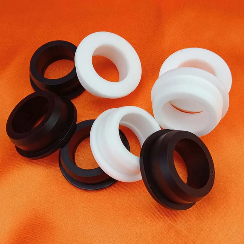 Bore 5-28mm Through-hole Solid Silicone Rubber Caps T Type Plug Cover Snap-on Gasket Seal Stopper White/Black