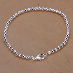 classic style fashion top quality Silver color Jewelry charm 4MM chain beads Bracelets free shipping for women girl H198
