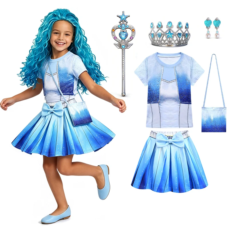 Descendants Princess Chloe Girls Outfits Halloween Cosplay Masquerade Christmas Children's Costume Carnival Party Kids Clothes