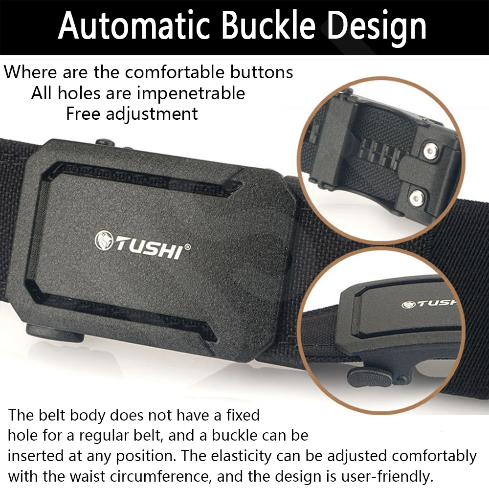 TUSHI Armee Taktische Gürtel Quick Release Military Airsoft Training Molle Gürtel Outdoor Schießen Wandern Jagd Sport Gürtel – Detail 4