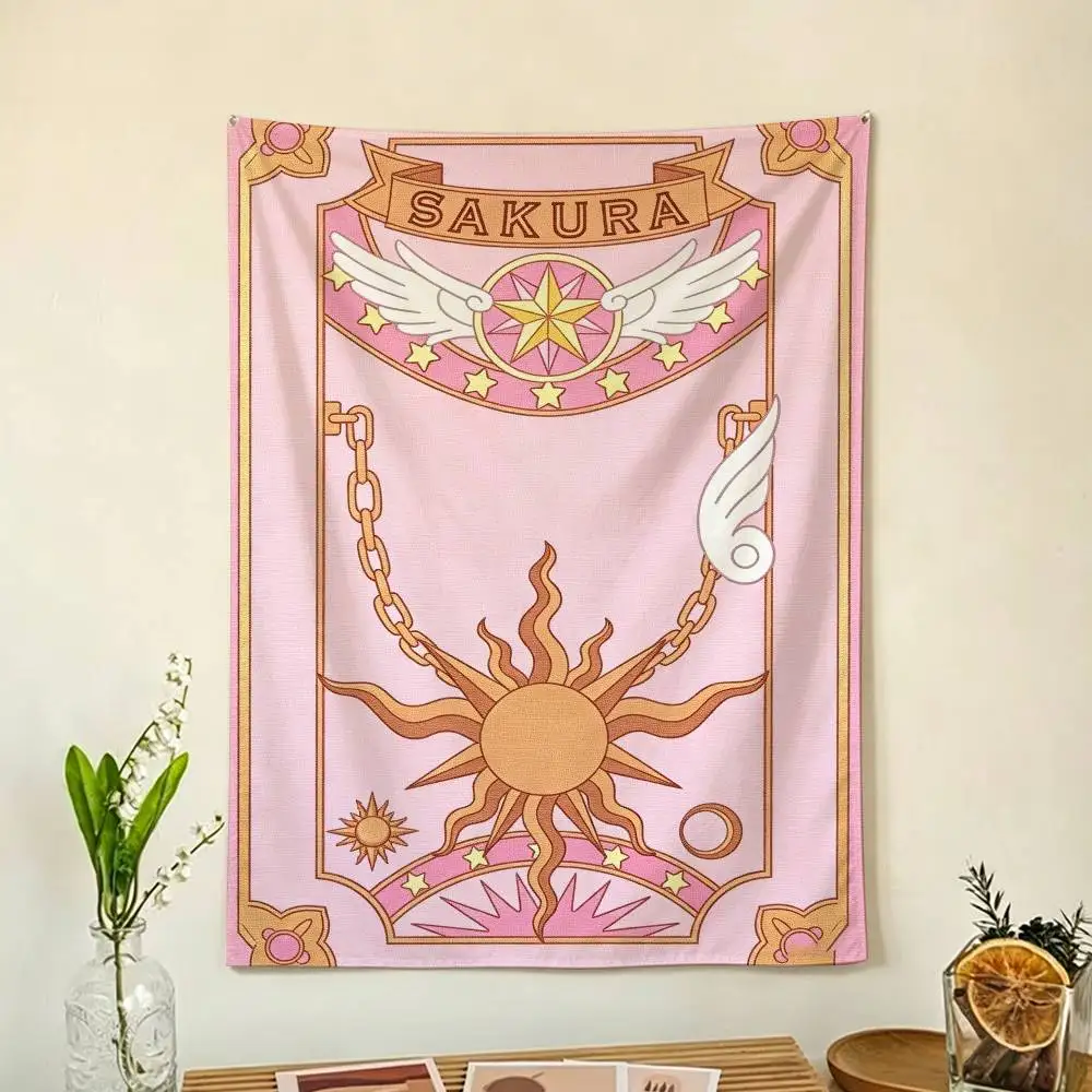 C-Cardcaptor S-Sakura Flags Wall Hanging Background Art Banner for Bedroom Home Outdoor Decor