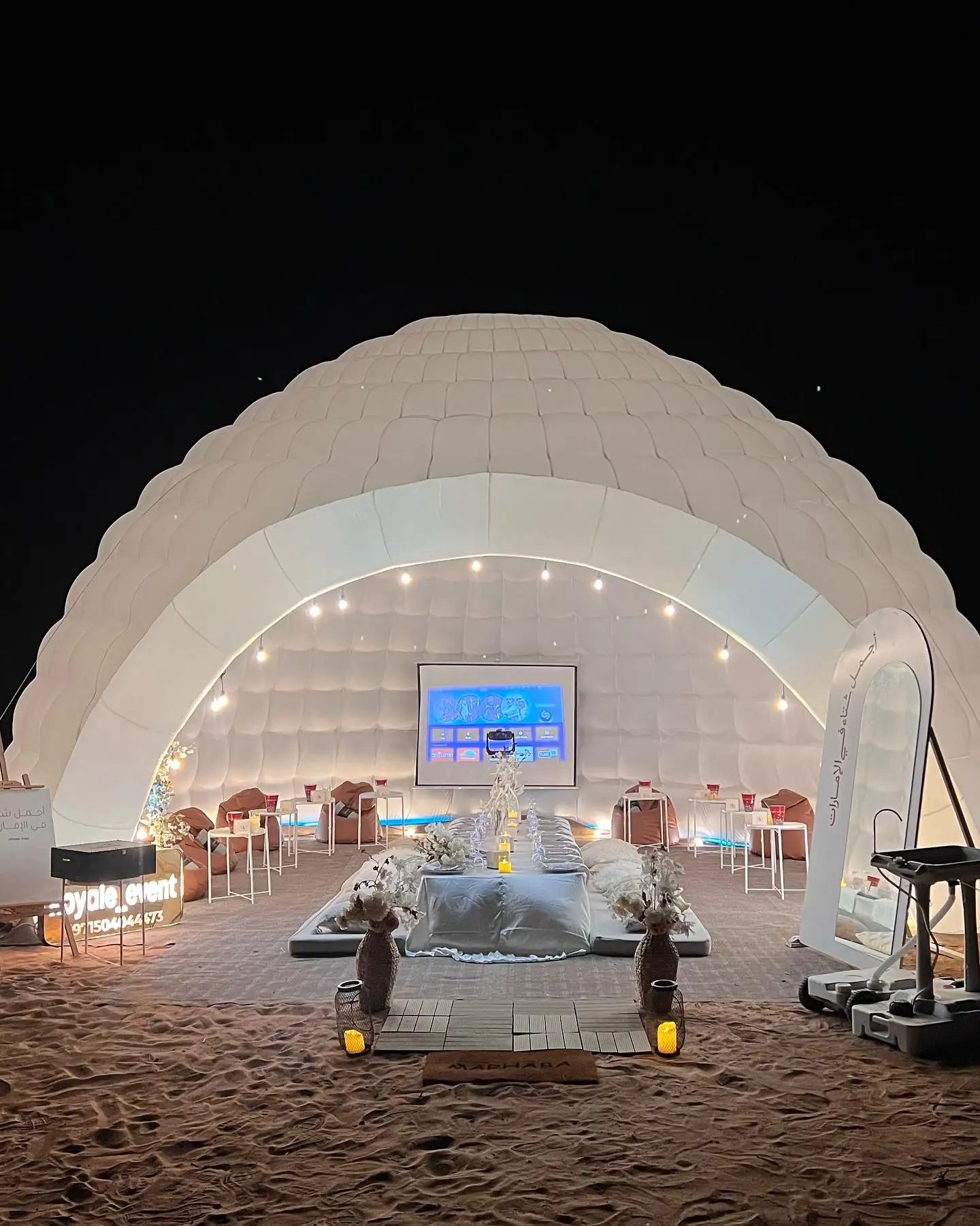 Outdoor Portable Inflatable Igloo Dome Tent with Led Light&Blower White Air Inflatable Shell Tent for Club Party Wedding Event