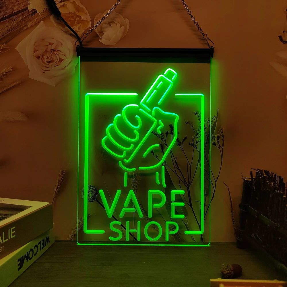 Vaping Shop - Vape Shop Holding Hand-3D Carving LED