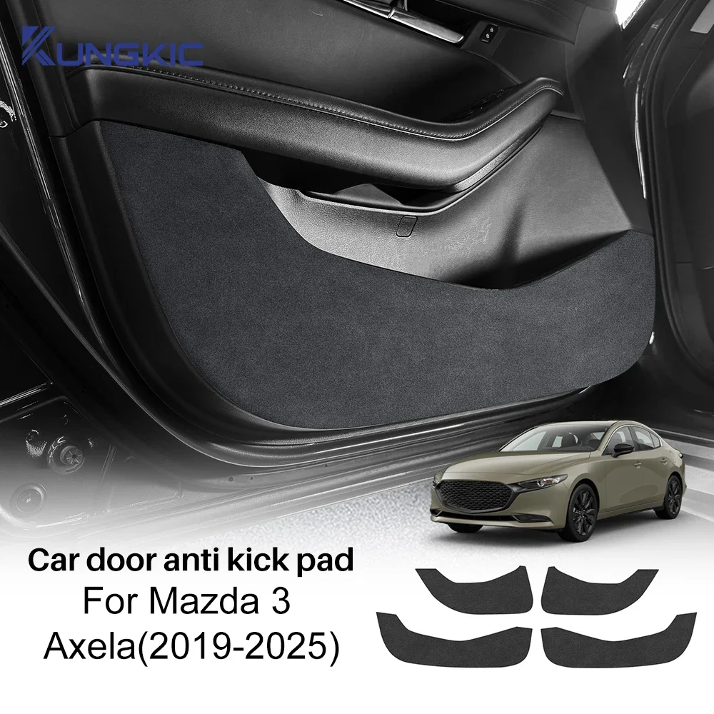 

Для Mazda 3 Axela 2019-2025 (левый/правый руль) — Защитная накладка на дверь из замши и карбона, аксессуар для защиты от ударов ногами