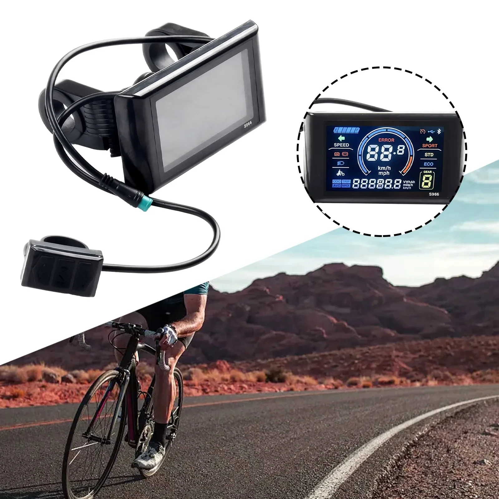 

Cost effective Installation Real time Power Consumption Recording Electric LCDS966 Colorful Display for 2472V Ebike