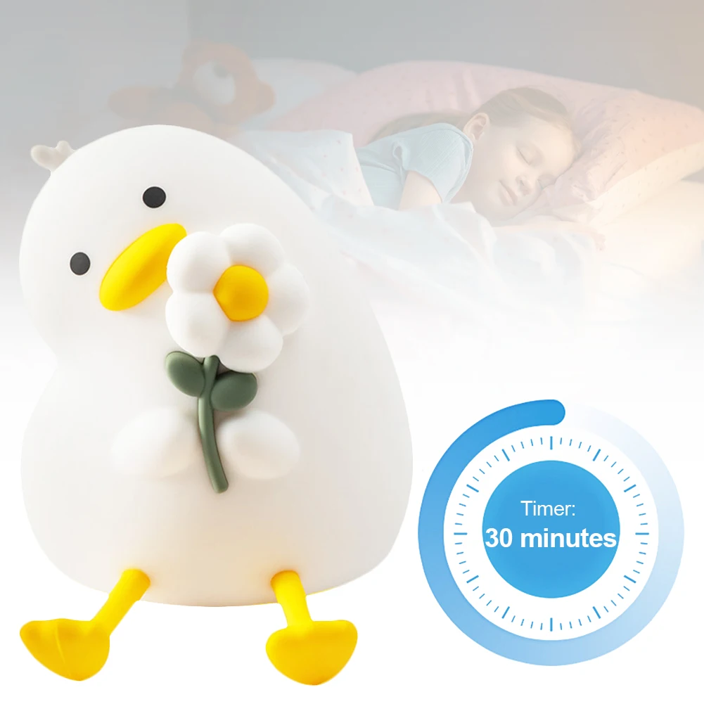 

Silicone Pat Night Light Animal Bedside Lamp Rechargeable Cartoon Sleeping Light Cute Nursery Nightlight for Home Bedroom Decor