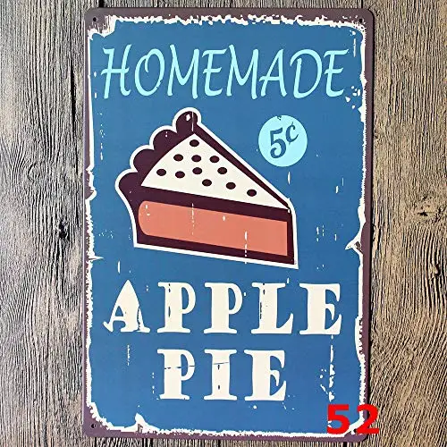 

Оригинальные оловянные металлические знаки в стиле ретро для домашнего творчества в виде яблочного пирога, настенные плакаты с толстой жестяной печатью, настенное украшение для кухни