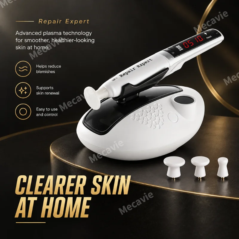 Repair Expert Plasma Skin Renewal Device With Three Interchangeable Probes For Home Use Featuring Ozone Plasma Technology