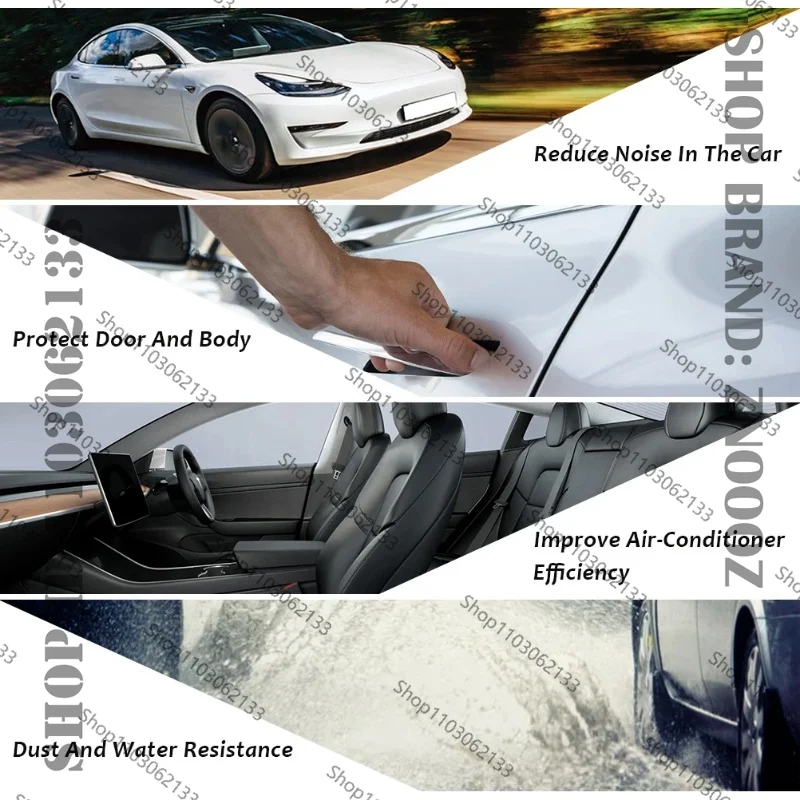 ل 2015-2025 أكورا TLX KC2 باب السيارة شريط عازل المطاط طبقة مزدوجة ختم حامي عازلة للصوت الغبار شريط عازل 12 قطعة مجموعة