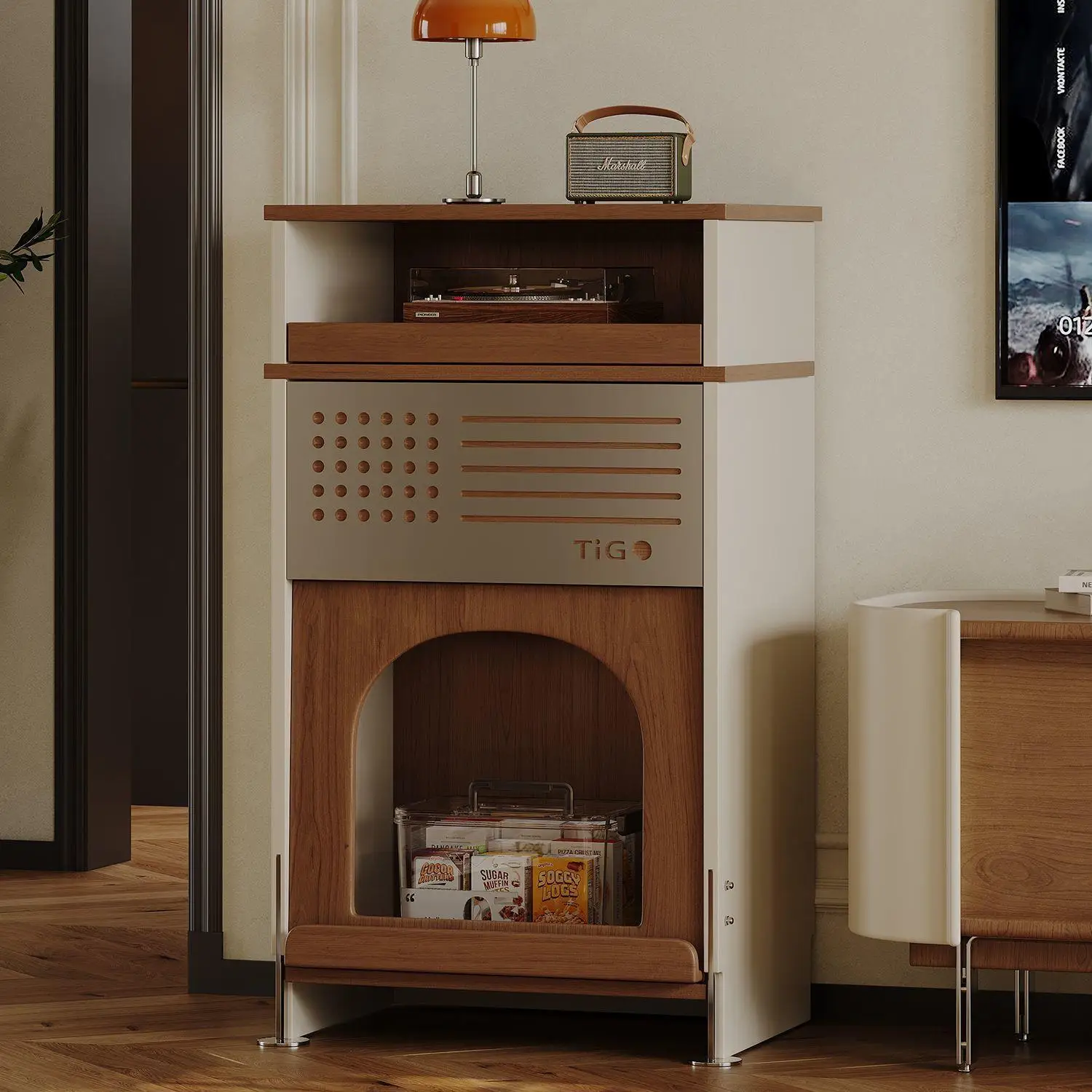 DSA retro style chest cabinet, arch medieval drawer cabinet, living room against the wall, high-end sofa side cabinet