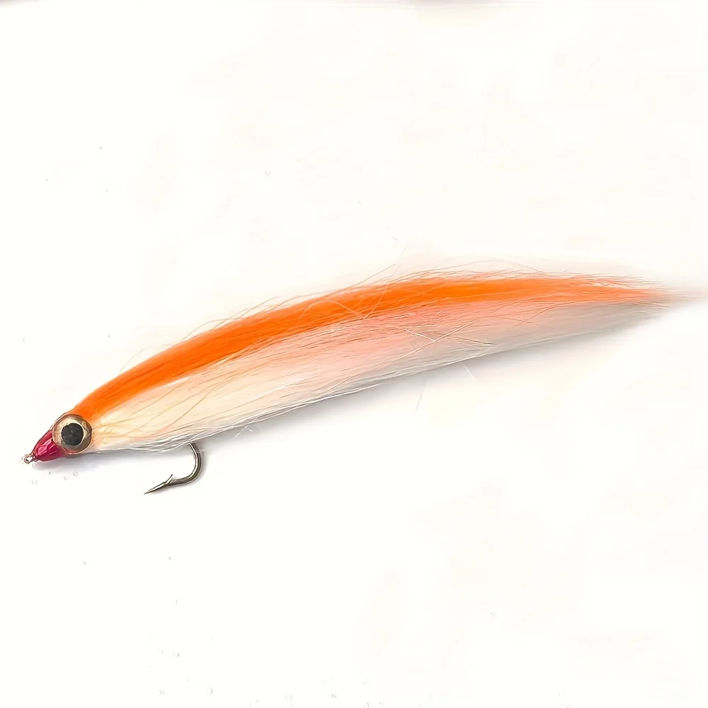 4/6 Stück Minnow-Köderfisch-Fliegenfischerfliegen, Haken aus Kohlenstoffstahl, realistische 3D-Augen, Eisseiden-Streamer für Forellen- und Hechtangeln – Detail 9