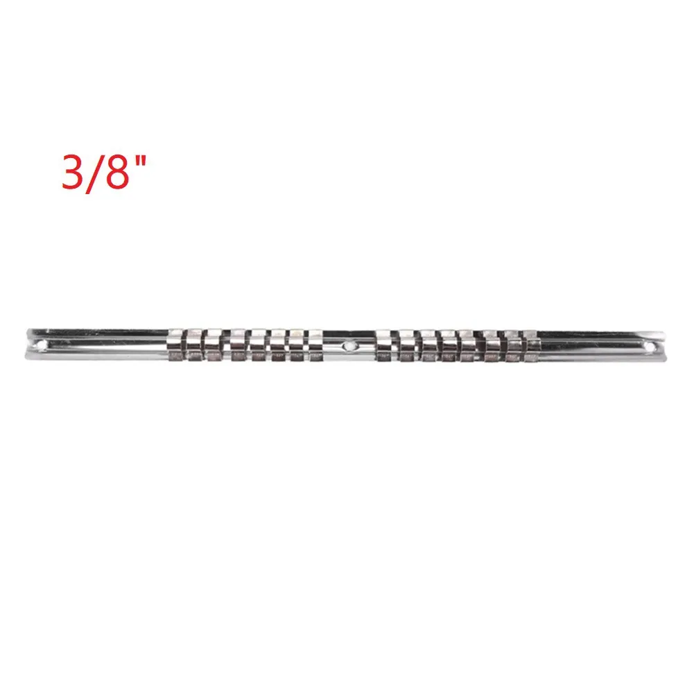 1Pc Presa Rack Holder Rack di Stoccaggio 1/4 3/8 1/2 Con 16 Clip Su Rail Strumento di Stoccaggio Organizzatore di Stoccaggio Presa di Acciaio Inossidabile rack di stoccaggio