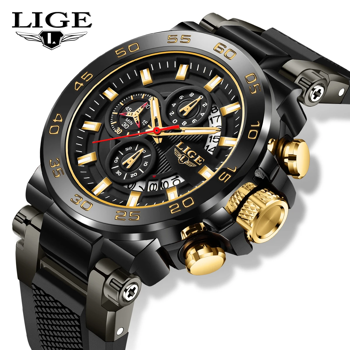 

Новые модные мужские часы LIGE Luxury Quartz: креативные, повседневные, спортивные, силиконовые, водонепроницаемые, светящиеся, с календарем. Мужские часы Reloj Hombre.