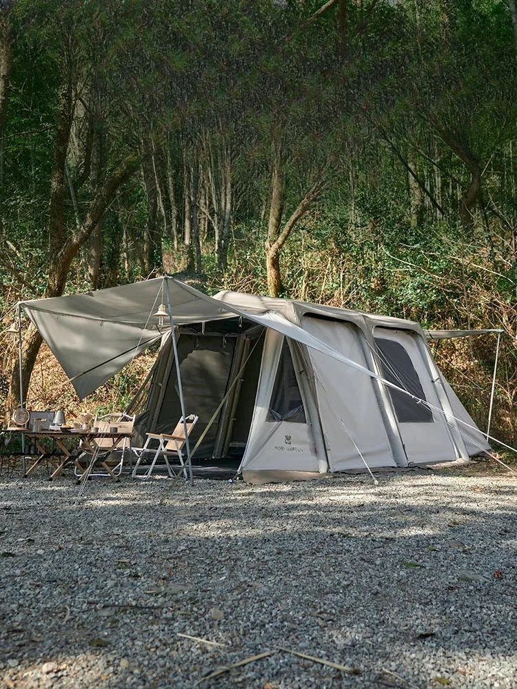 

3 tents Inflatable family camping equipment Full set of outdoor overnight large camp Rainproof and windproof