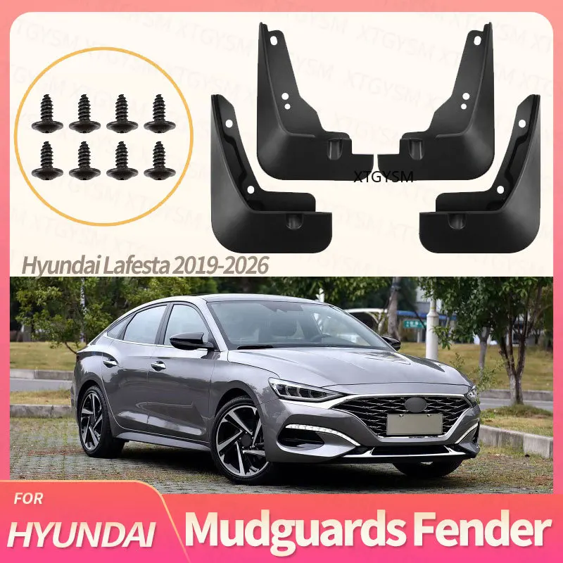 Mudguard Car Accessories for Hyundai Lafesta 2019-2026 Mud Flaps for Fender 4PCS Black ABS Splash Guards  Set Fenders Mudguard