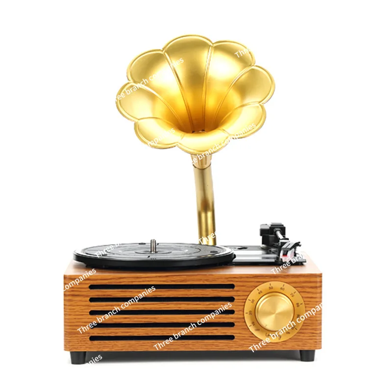 Gramophone Big Speaker Strap Burning SD Card USB Retro Living Room Ornament Vinyl Record Player Antique Original Record Player