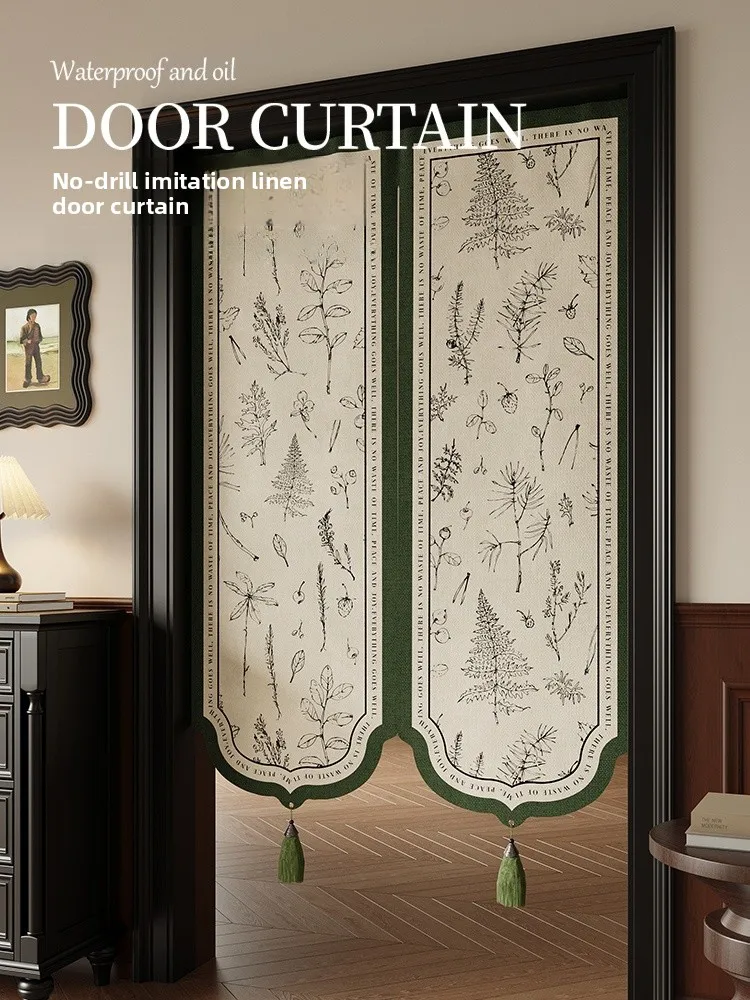 

Living Room Bedroom Batoom Kitchen Door Curtain Linen Sle No-Punching Privacy Partition Light Bloing Home Decor