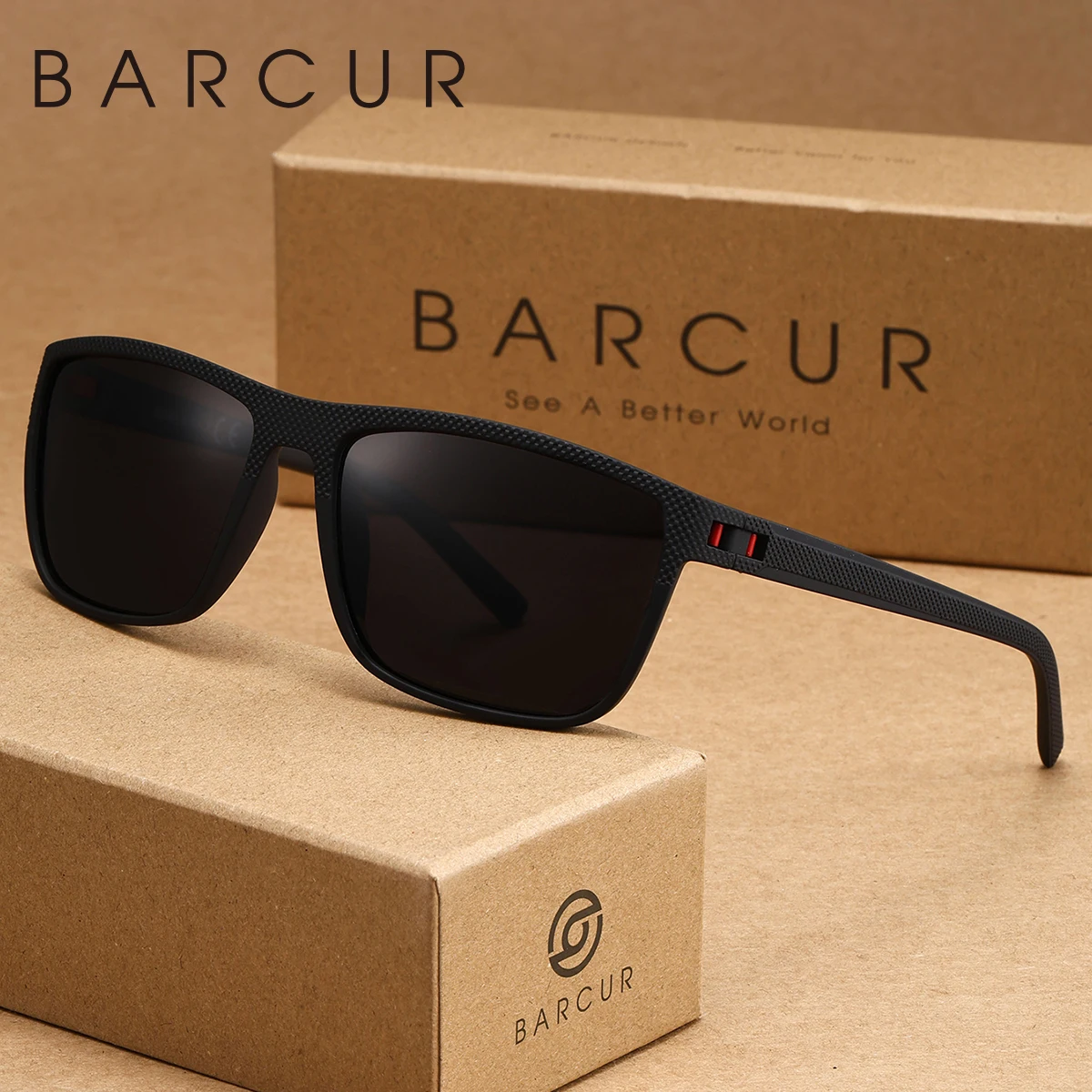 نظارات شمسية مستقطبة بإطار مربع مريح للسيدات من BARCUR للقيادة الذاتية والعطلات والسفر على الشاطئ ونظارات الرجال