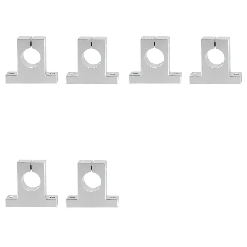 AC88-6 Pcs Linear Motion Rail Clamping Rod Rail Guide Support Shaft Bracket Coupling Mount SK16 16Mm