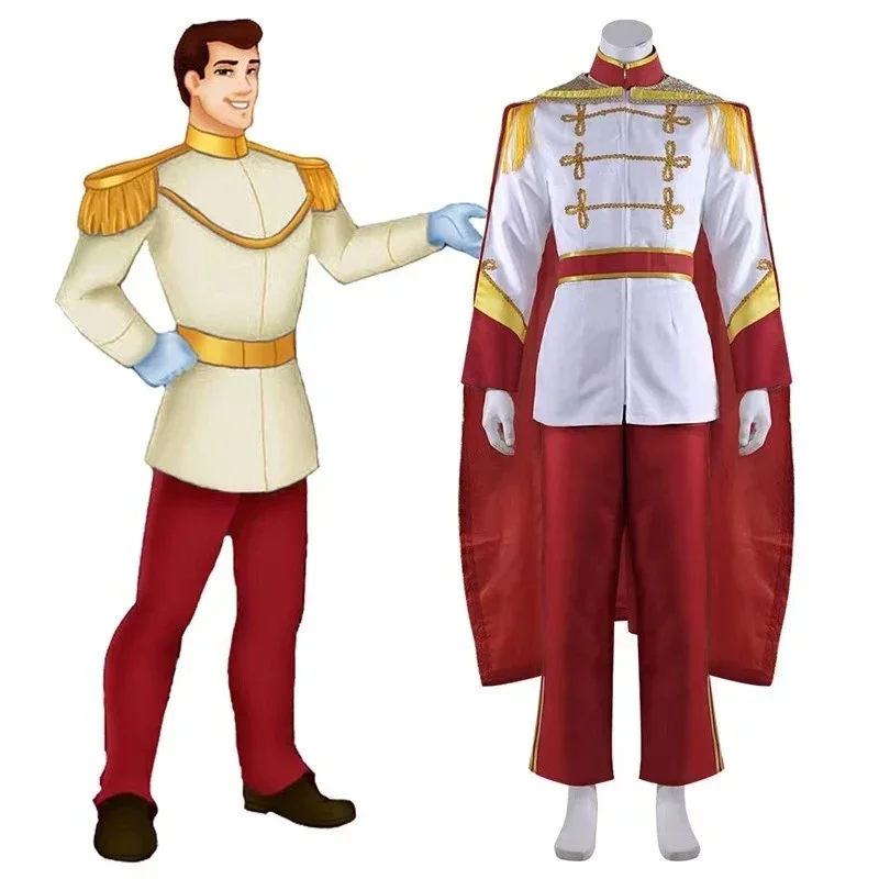 Movie Prince Charming Kit Adult Cinderella Prince Charming Cosplay Costume For Men Wig Custom Made