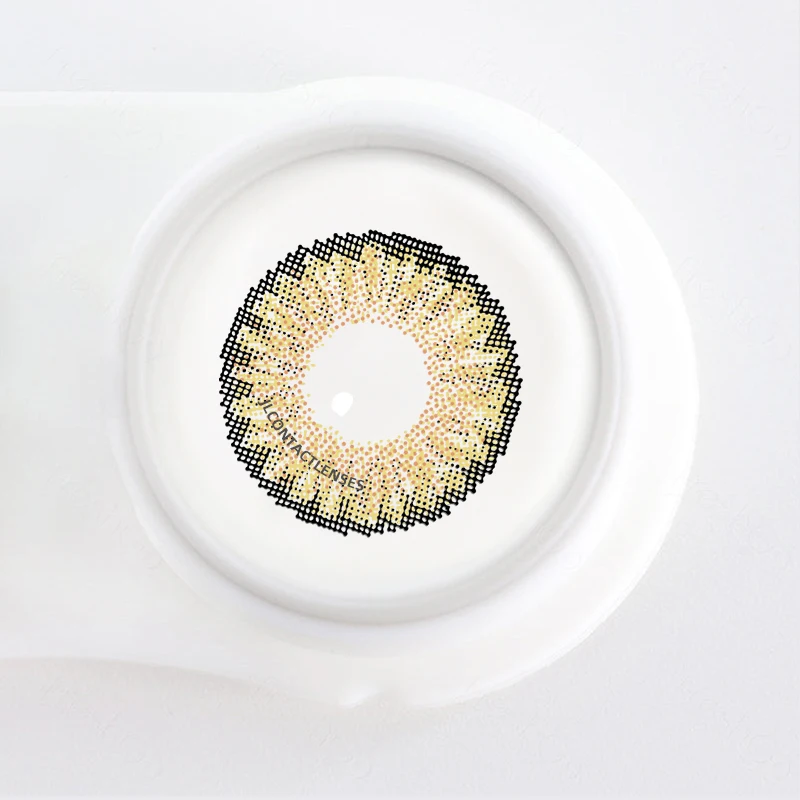 1 Paar Natuurlijke Jaarlijkse Contactlens Schoonheid Pupillen Honingbruine Kleur Contactlenzen Voor Ogen
