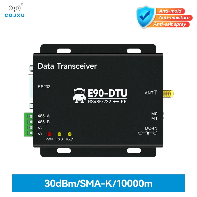 

SX1268 LoRa Modem 433Mhz 30dBm 10Km Long Range RS232 RS485 Relay Networking RSSI Cojxu E90-DTU(400SL30) Wireless Transceiver