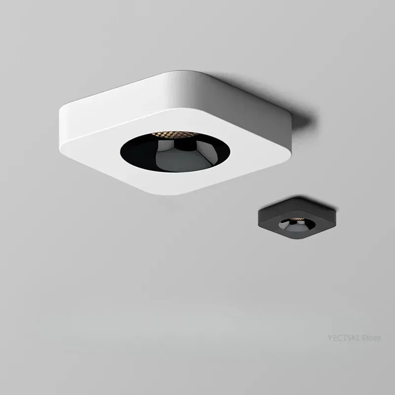

GHEUVNJ Ultra thin single head surface mounted spotlight LED no hole square ceiling light, aisle corridor no main light