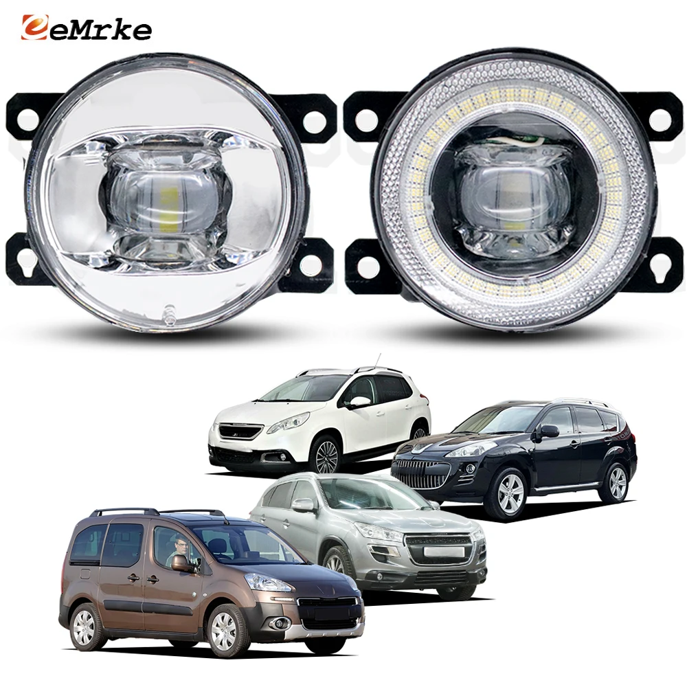 

For Peugeot 2008 4007 4008 / Partner Citroen Berlingo B9 2012 2013 2014 2015 LED Fog Light Driving+ Angel Eye DRL Accessories