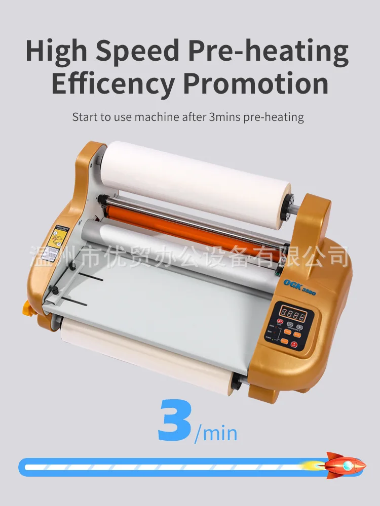 OGK series English one-piece laminating machine film winder single-sided laminating machine adjustable speed crystal mark transf