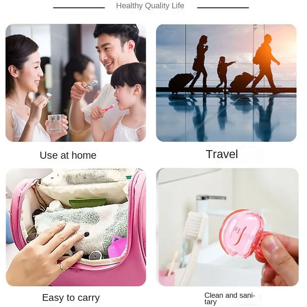 Portable Toothbrush Protective Cap Toothbrush Shell Toothbrush Head Storage Clip Travel Toothbrush Storage Clip Transparent