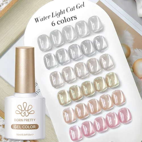 Imagen 1 del producto BORN PRETTY-esmalte de Gel magnético para ojos, luz de agua, gato, plata, oro rosa, cristal, barniz semipermanente para remojar, manicura de 10ml