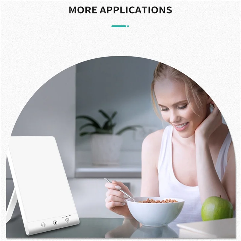ABZV-Light Therapy Lamp SAD Light LED Happy Mood Light Touch Dimmable Night Light, UV Free,Timer Function,For Home/Travelling