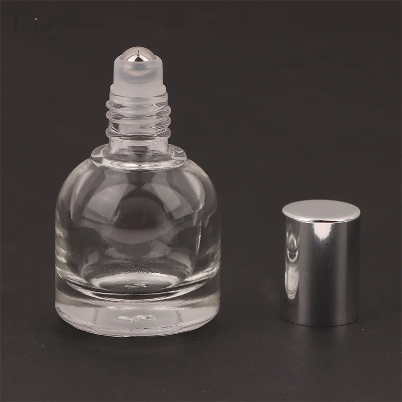 Rodillo de vidrio grueso portátil de 10ml, botellas de Perfume de aceite esencial, Vial Rollerball recargable de viaje, Roll On Botellas de viaje, viales