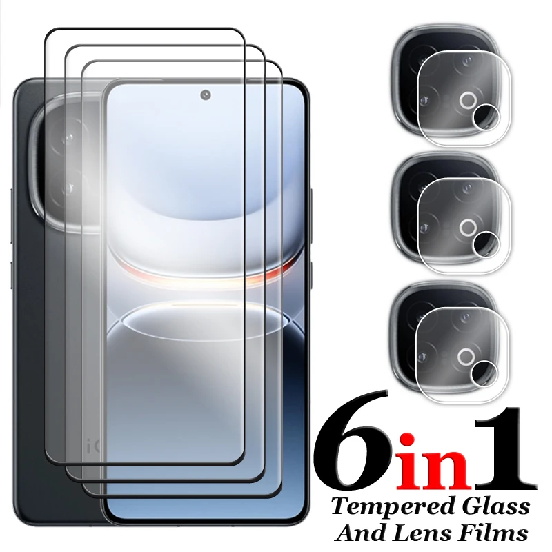 6in1 For Vivo iQOO 13 5G Glass For Vivo iQOO 13 Tempered Glass 2.5D Full Cover Glue Screen Protector For iQOO 13 Lens Film