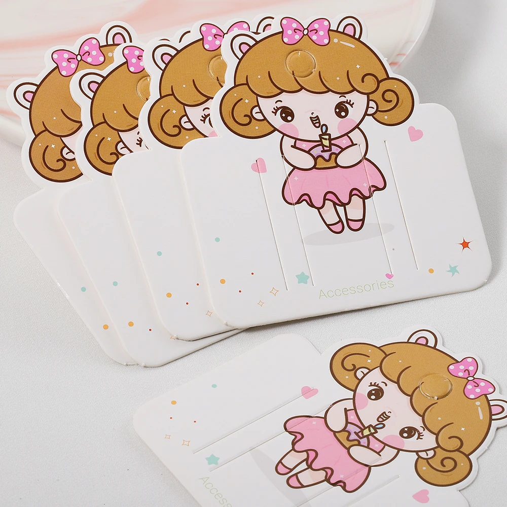 10-50pcs 84x75mm Girls Hairclips Packing Cards Display Cards for DIY Hairclips Display Cards Holder Retail Price Tags