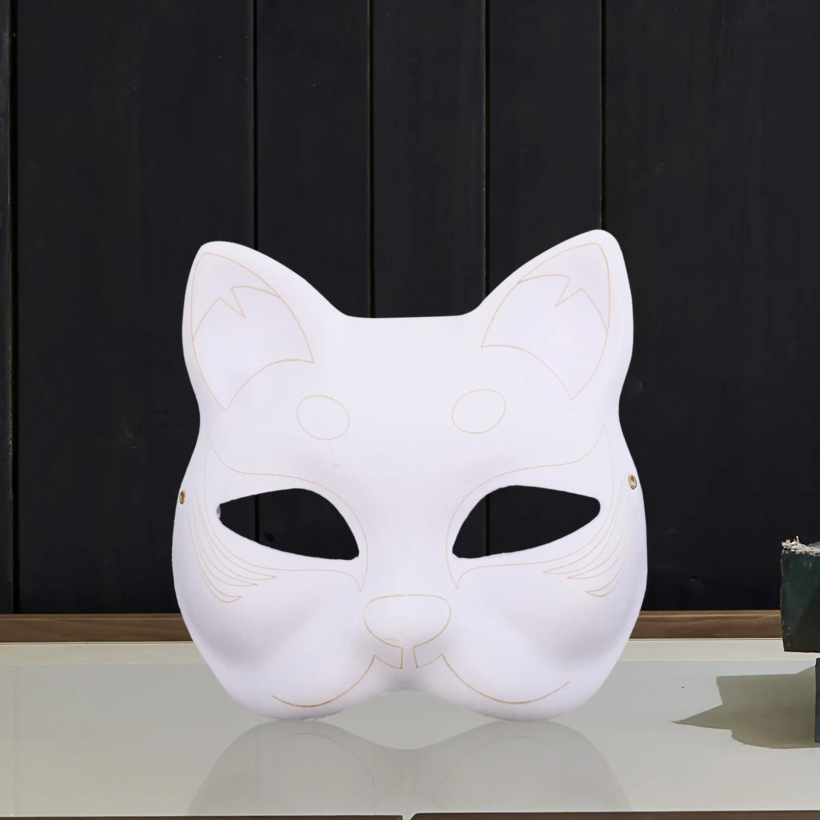 Máscaras de papel en blanco con forma de gato, máscaras de disfraces blancas sin pintar para manualidades, suministros para fiestas de Halloween, 5 uds.