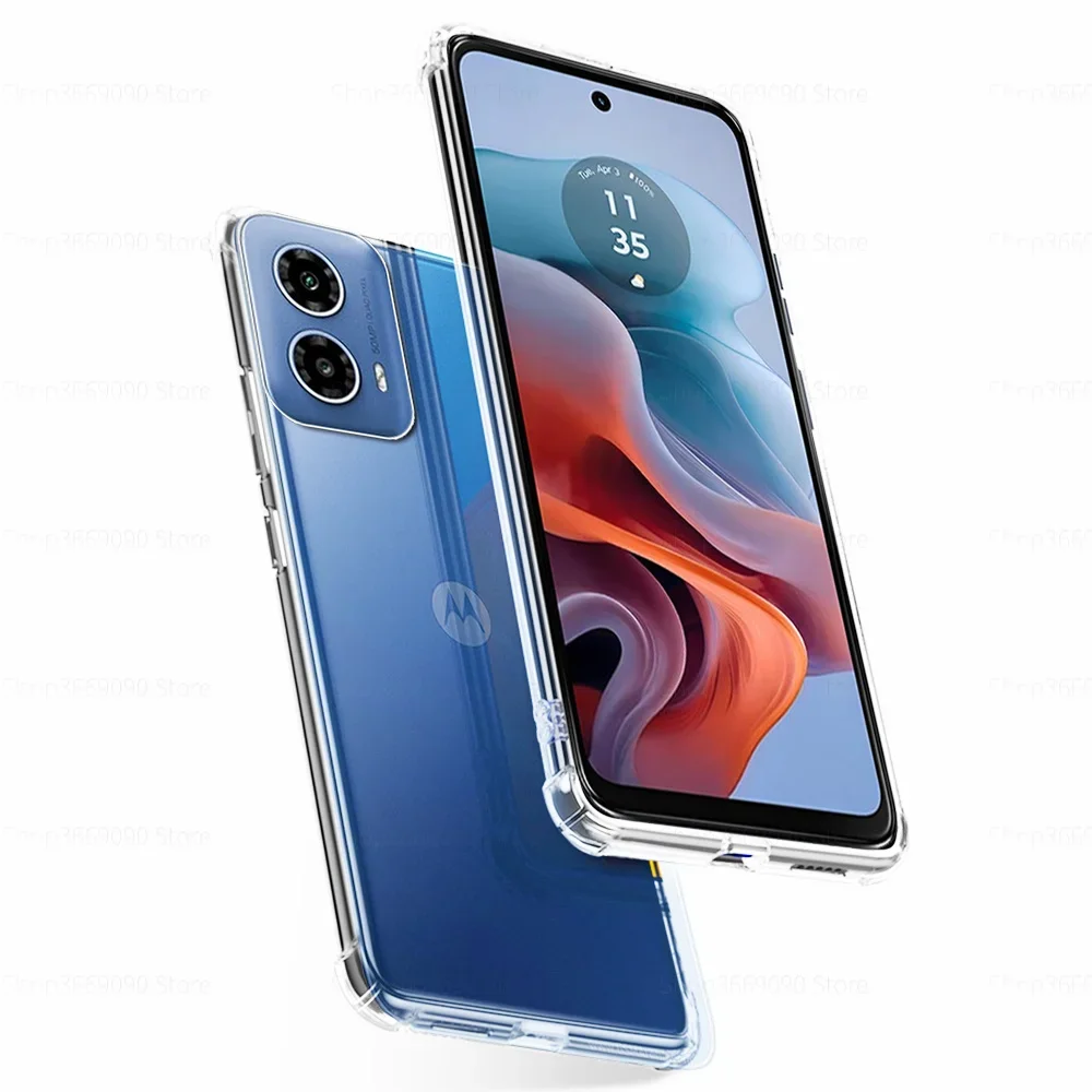 Moto Rola G34 케이스 투명 충격 방지 소프트 실리콘 휴대폰 커버, MotoG34 후면 쉘 코크, 6.5 인치