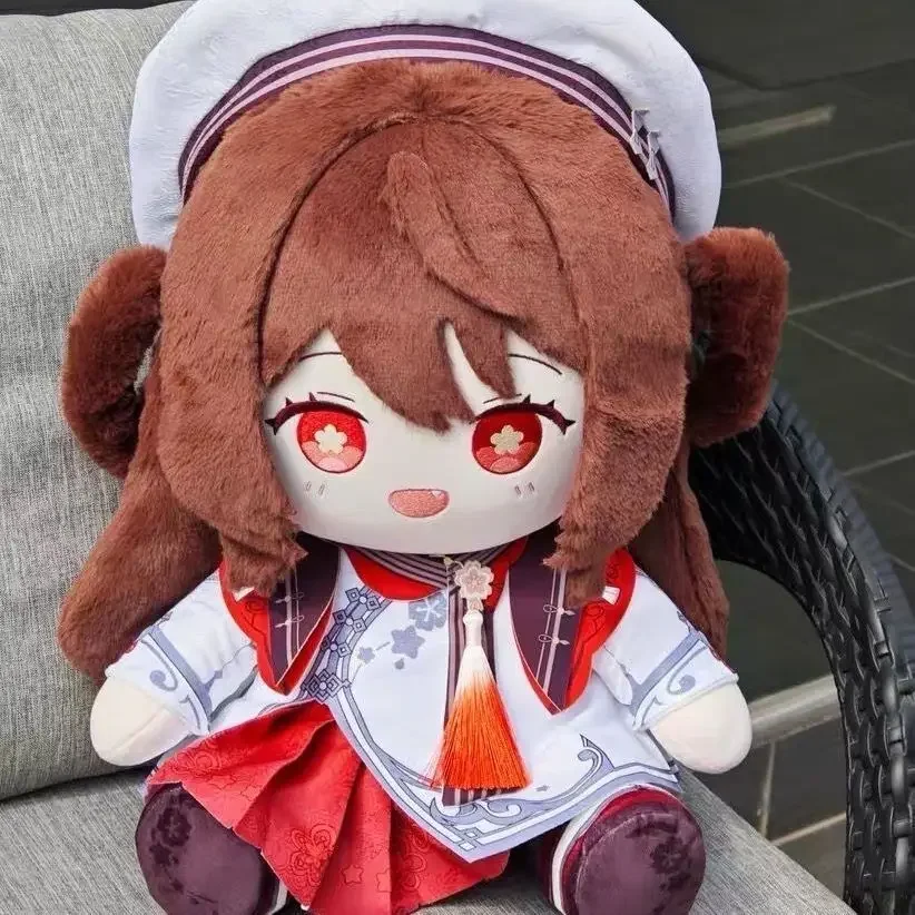 

40CM Sitting Game Genshin Impact Hu Tao Plush Doll Body Cosplay Dress-up Cotton Doll Clothes Changing Styffed Toy Birthday Gifts