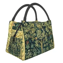 Tree Of Life By William Morris Thermal Insulated Lunch Bag Women Floral Textile Pattern Portable Lunch Container Meal Food Box