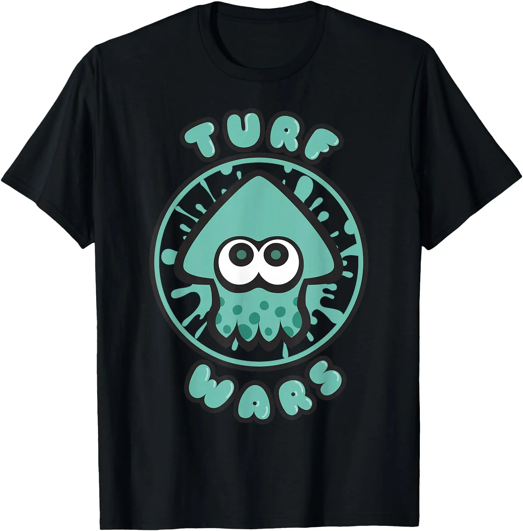 

Splatoon Turf Wars Turquoise Splat Graphic T-Shirt All size Tops S-6XL Cute Anime Graphic Print Y2k Clothes Cartoon printed Tee
