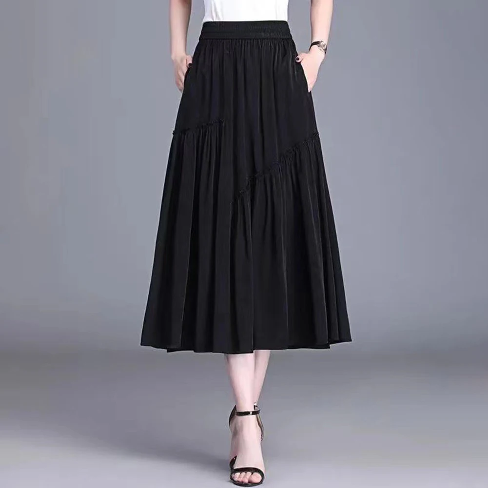 Casual Parties Black A-line Skirt Casual Vintage Pleated Skirt Vintage Style Casual Skirt Daily Wear New Arrival