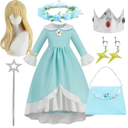 Rosalina Princess Cosplay Costume for Kids, Girl Dress, Game Playing, Children's Birthday Theme Party, Carnival Outfit